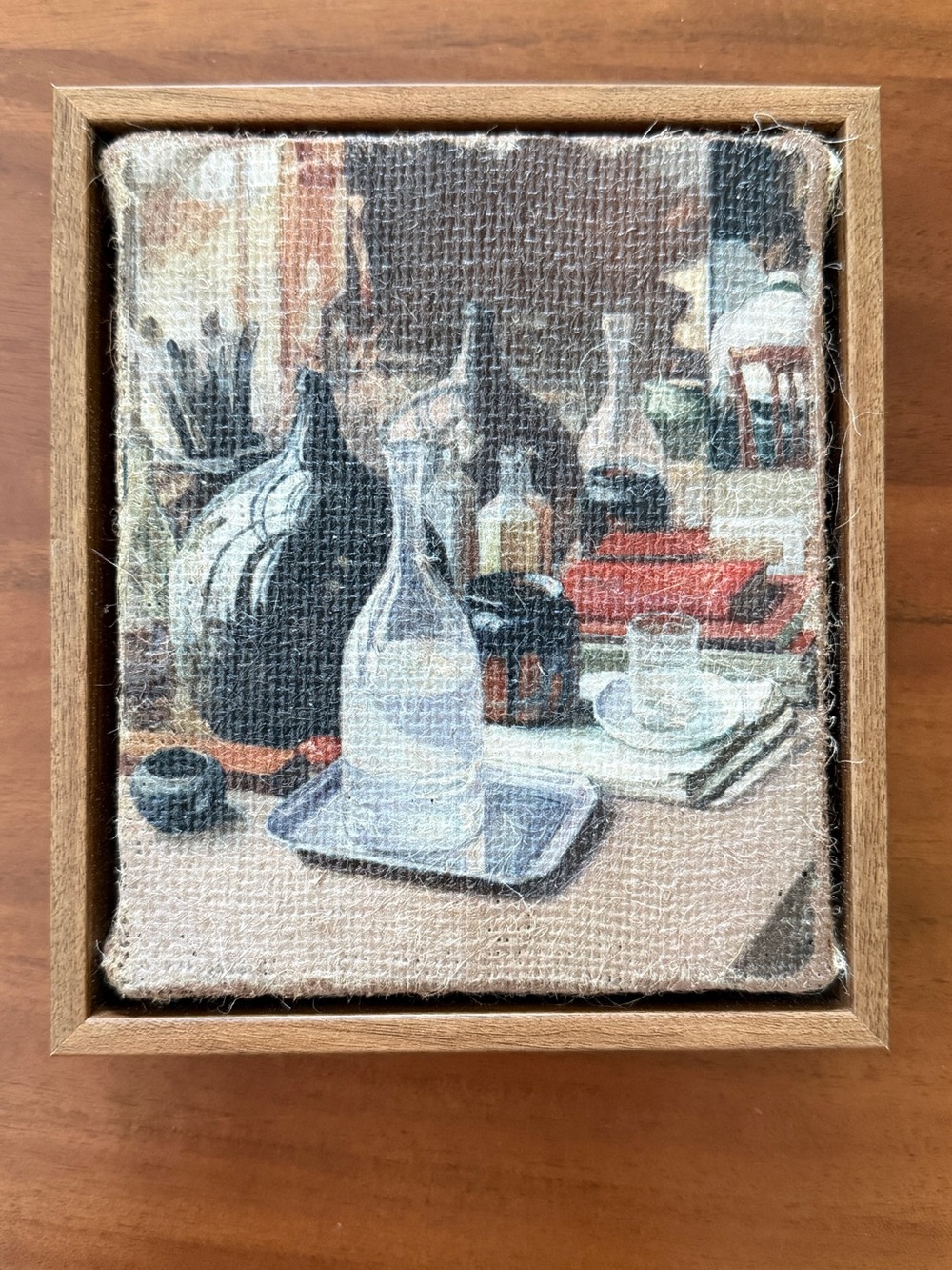 Still Life Framed Burlap Canvas Art